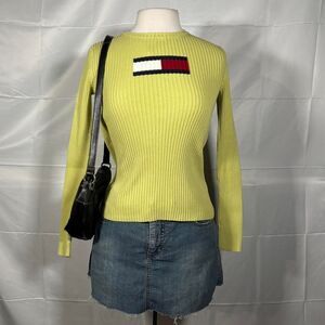 Tommy-hilfiger Women's Green and Yellow Jumper